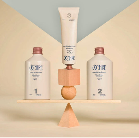 The Ochre Sensitive Scalp Kit- Fragrance Purifying shampoo, balancing conditioner and weightless cream